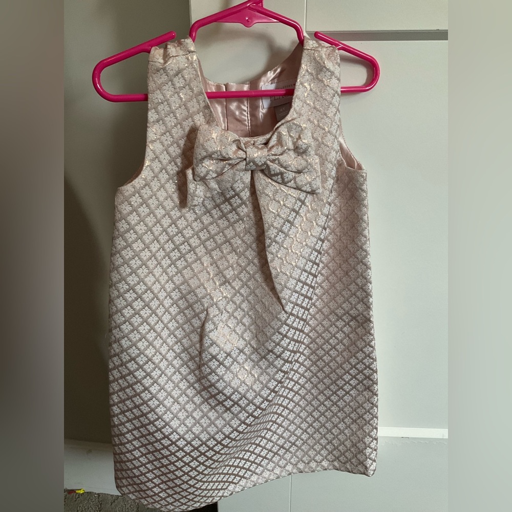 NWT The Children's Place Size 4T Rose gold bow dress